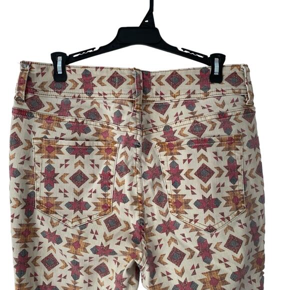 Free People We The Wild Child Skinny Navajo Aztec Print Cream Jeans size 31 - Picture 11 of 13